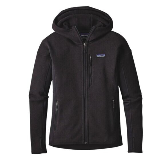 Patagonia Performance Better Sweater Hoody Full Zip Jacket Pockets Utility Black